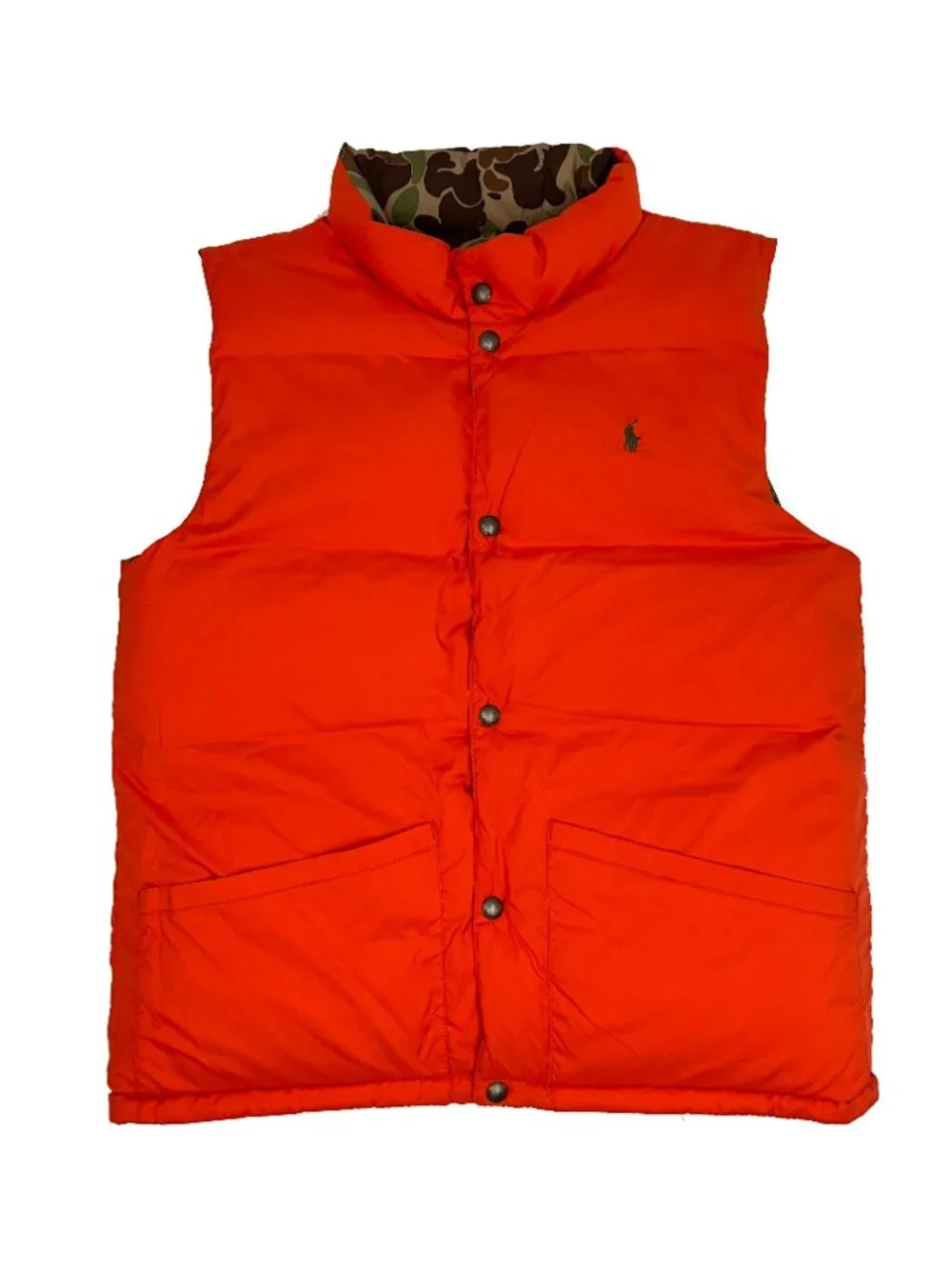 Polo Ralph Lauren New NWT Camo Down Reversible Orange Vest Boys XL X-Large 18/20